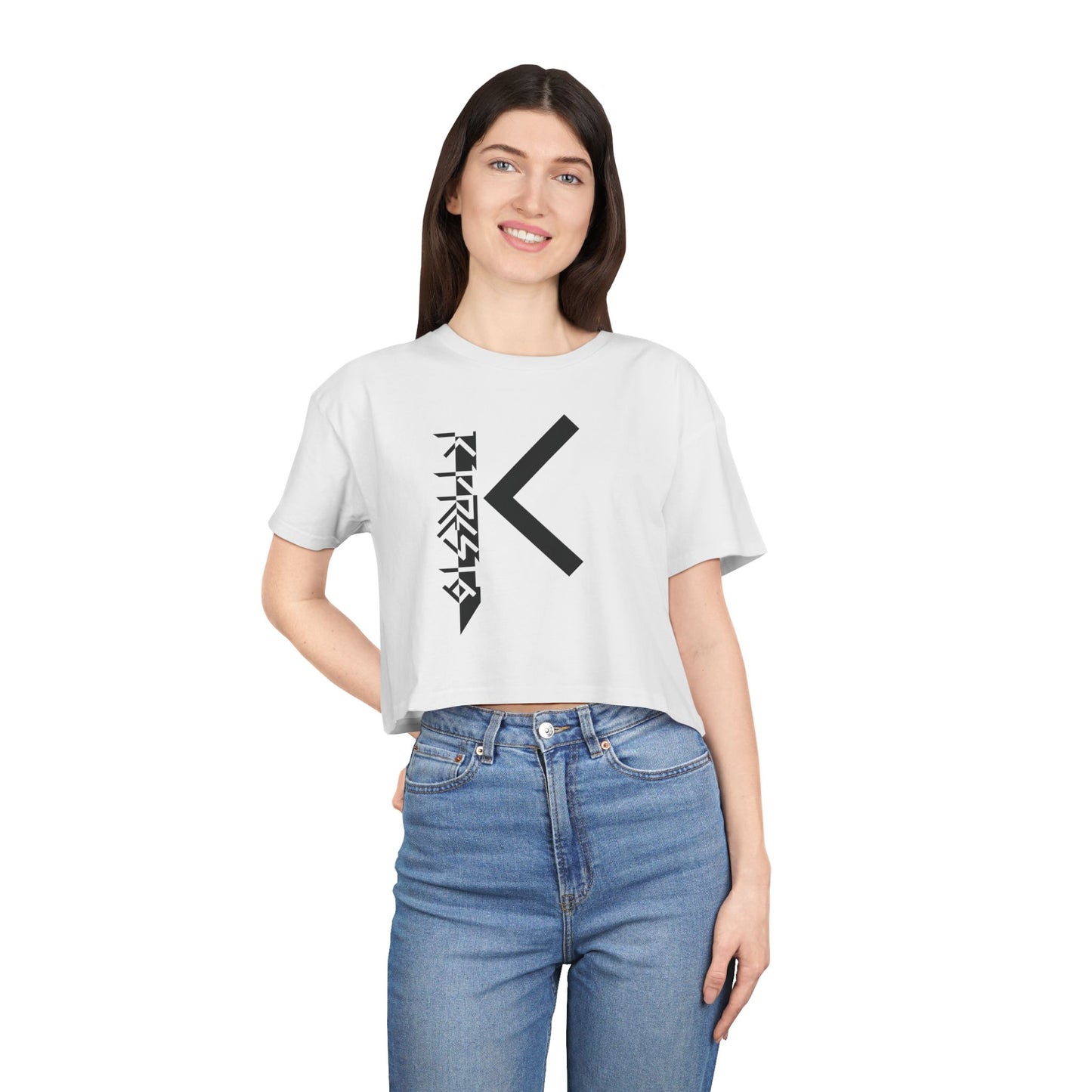 K Presto Vertical Logo Crop Tee